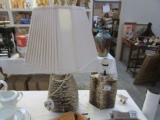 2 pottery table lamps