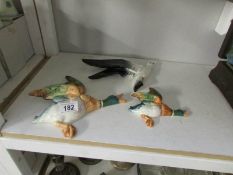 2 Beswick Flying ducks and a Beswick flying seagull (a/f)