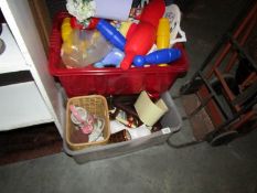 A box of miscellaneous and a box of toys