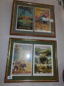2 framed and glazed railway posters