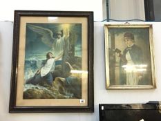 2 framed and glazed religious prints