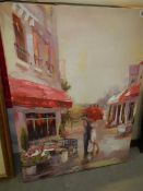 A modern oil on canvas continental scene,