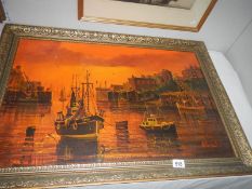 A large oil on canvas signed W H S Stockman,