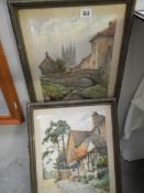 A pair of framed and glazed prints signed Mart,