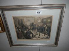 A framed and glazed German scene print,