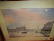 A framed and glazed watercolour 'Witham, Boston' by Graham Timbrell,