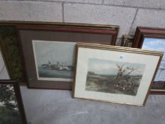 4 framed and glazed hunting prints