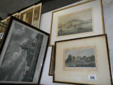 5 framed and glazed engravings including Glasgow