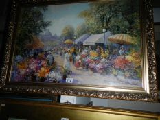 A gilt framed and glazed continental scene,