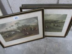 4 framed and glazed hunting prints