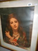 A framed and glazed portrait print,