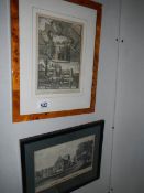 2 early framed and glazed engravings being 'Norwich',