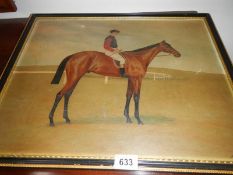 An oil on board of Jockey and racehorse signed H Stanley Blundell 1901,