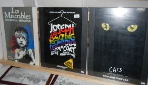 3 framed and glazed musical theatre posters - 'Cats',