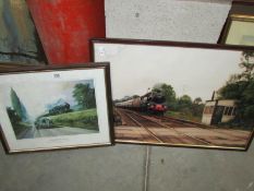 2 framed and glazed railway prints