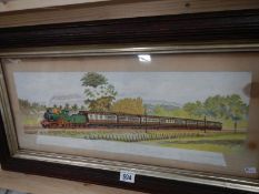 A framed and glazed locomotive print 'GWR Cornishman Express',