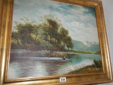 An oil on board rural scene signed Barker,