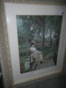 A framed and glazed print entitled 'Off' by Edmund Blair Leighton, 1853 - 1922,