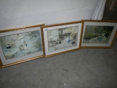 3 framed and glazed Russell Flint prints