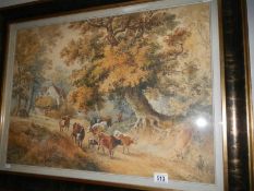 A watercolour entitled 'A Rural Idyll', signed P Warley '79,