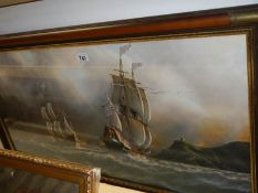 A large framed and glazed seascape,