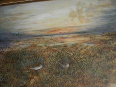 An original watercolour painting circa 1900 by Florence Genlloud 'Haunt of the Redshank'