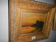 A gilt framed oil on canvas rural scene,