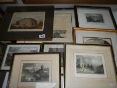 8 early engravings including some coloured