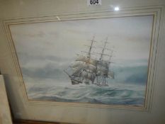 A framed and glazed watercolour seascape signed David C Bell, image 42.