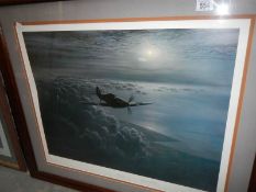A framed and glazed signed limited edition Gerald Coulson print entitled 'Hunter's Moon' with