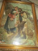 A 19th century framed and glazed Pear's print of fisherman with wife and child,