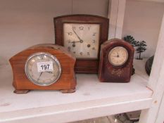 1930's mantle clock and 2 others