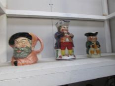 A Royal Doulton Falstaff character jug and 2 others