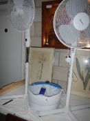 2 fans and a foot bath