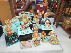 17 Pendelfin figures including 'Ruby Anniversary' and 'Christmas Cabin'