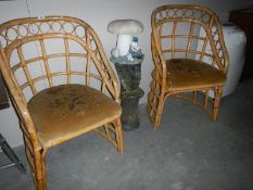 3 cane conservatory chairs