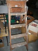 A wooden step ladder