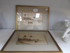 A pair of signed watercolours - South East Asian water scenes