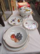 A quantity of fruit decorated table ware including Royal Worcester