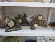 5 ornamental resin clocks by Juliana etc.