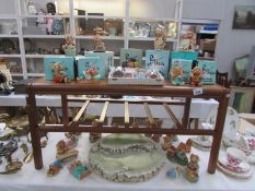 A Pendelfin base, christening set and collection of rabbits,