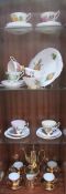 Part Harry Wheatcroft rose Paragon tea set and gilt porcelain tea set