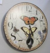 A large butterfly clock