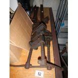 3 old sash clamps