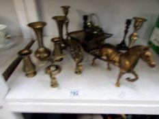 Quantity of old brass ware