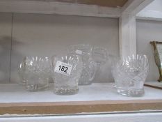 A 7 piece cut glass drinks set