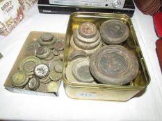 A quantity of brass weights etc