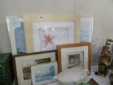 A collection of 5 framed and glazed prints including Monet