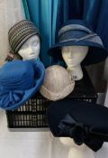 5 vintage hats (hat stands not included)