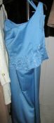 A blue evening dress (size 20),